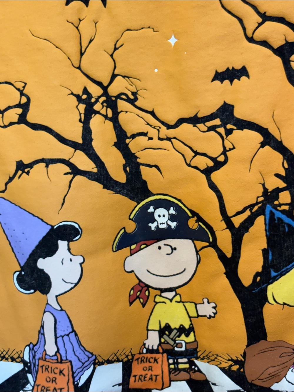 New Peanuts Black Mineral-Wash Short Sleeve Tee with aHalloween Graphic - Picture 8 of 13